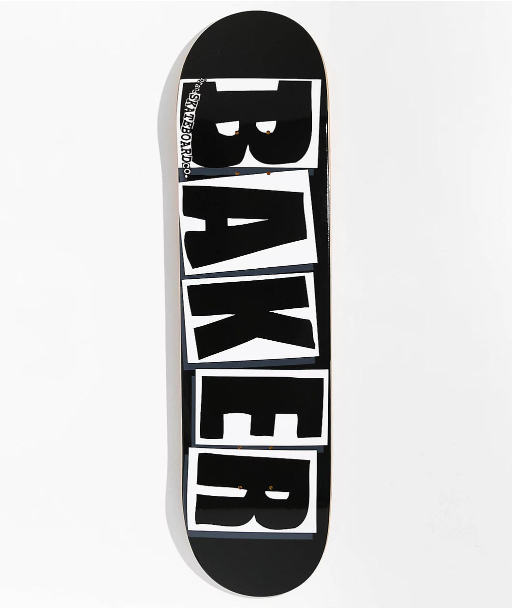 BAKER SKATEBOARDS BRAND LOGO DECK - BLACK/WHITE *MULTIPLE SIZES*