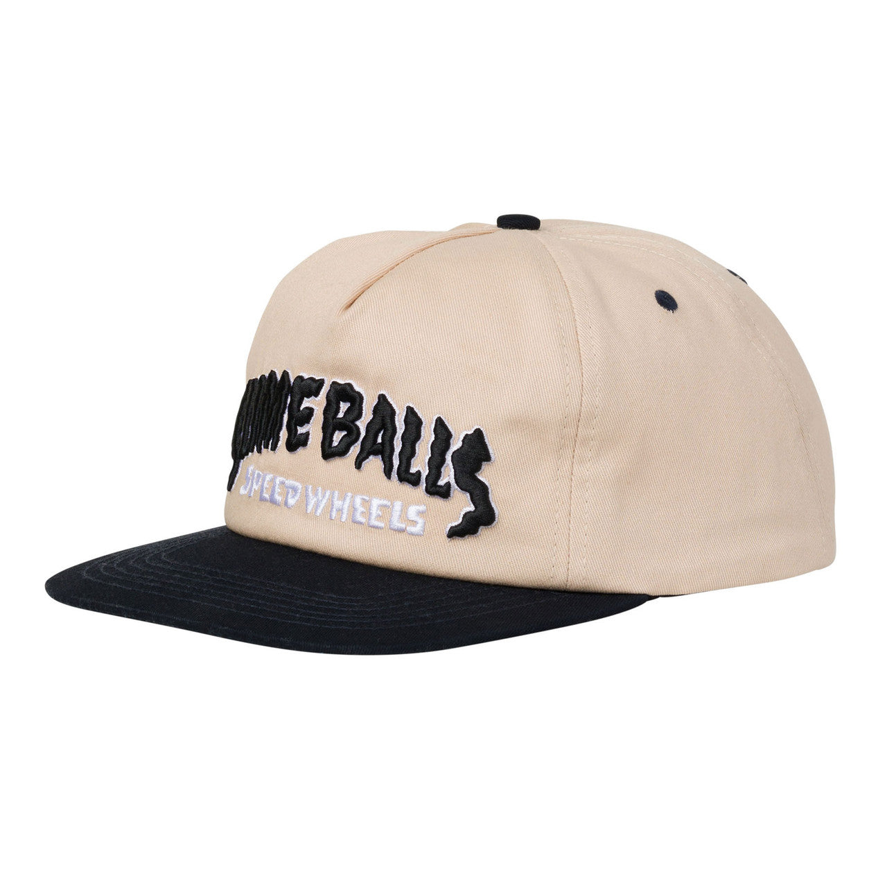 SALE - Slime Balls Skateboard Wheels Hat SB Strip Snapback Tan/Black