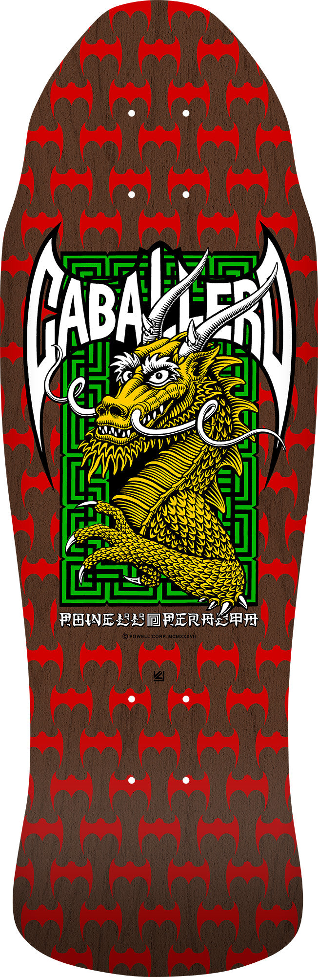 SALE - Powell Peralta Steve Caballero Chinese Dragon Reissue Skateboard Deck Brown Stain - 10 x 30