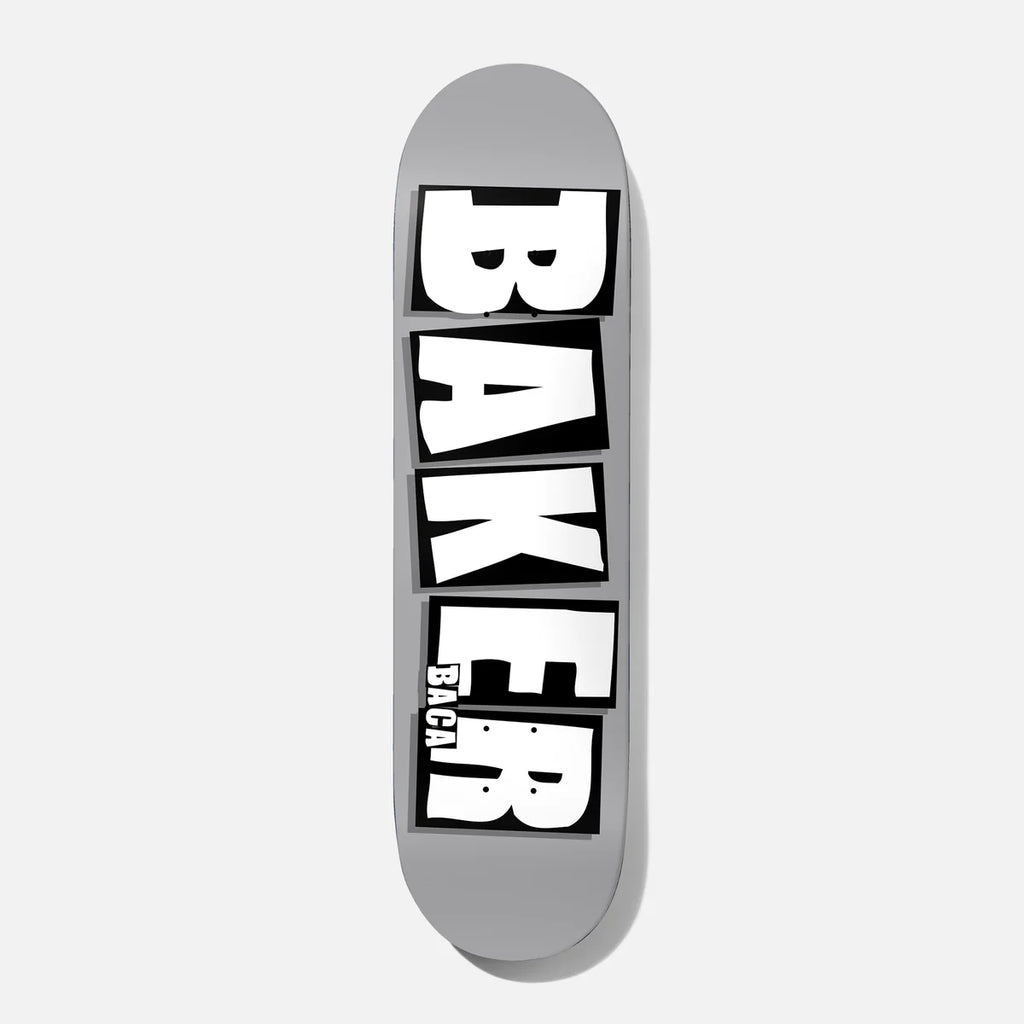 BAKER SKATEBOARDS BACA BRAND NAME DIPPED DECK GREY 8.5