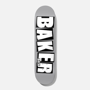 BAKER SKATEBOARDS BACA BRAND NAME DIPPED DECK GREY 8.5