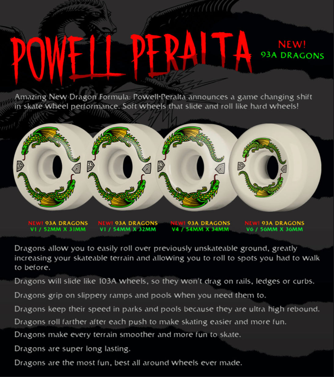 SALE - Powell Peralta 93A Dragon Wheels