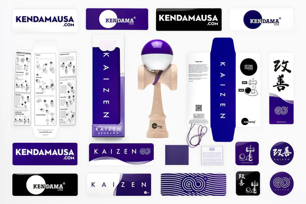 KENDAMA USA Kaizen Half Split - Nova Shape - Purple & White