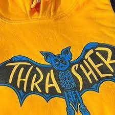 SALE - Thrasher Bat Hoodie Sweatshirt Gold