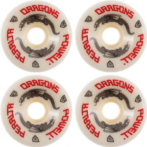 Powell Peralta Dragon Formula G-Bones Off White Skateboard Wheels 64mm 93a (Set of 4)