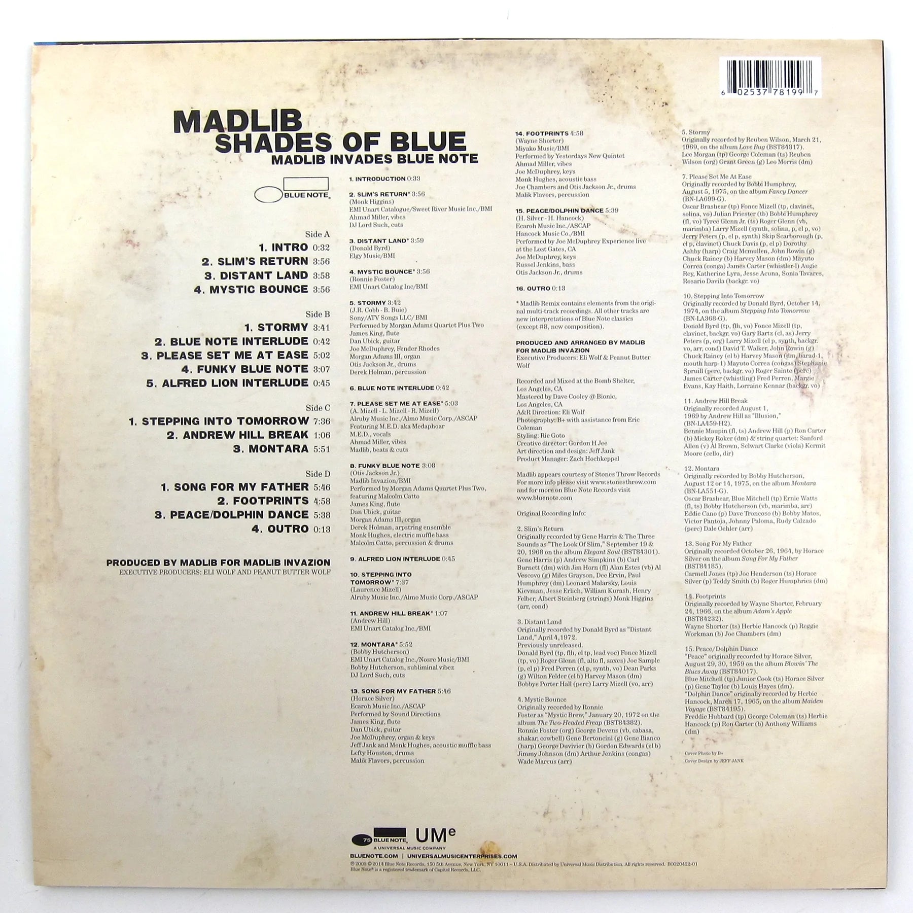 MADLIB Shades of Blue - Madlib Invades Blue Note (180g) Vinyl 2LP
