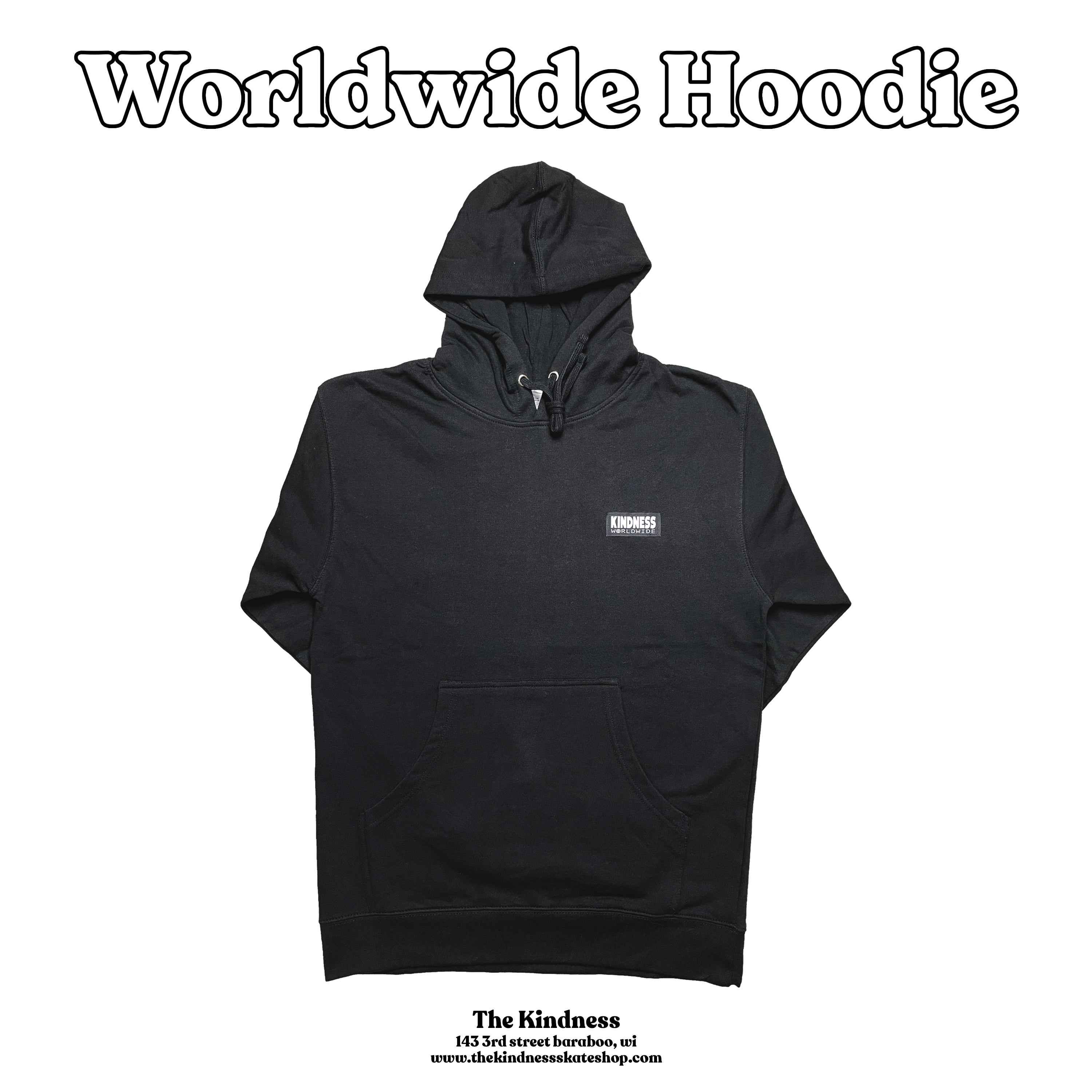 The Kindness Worldwide Hood Sweatshirt Black